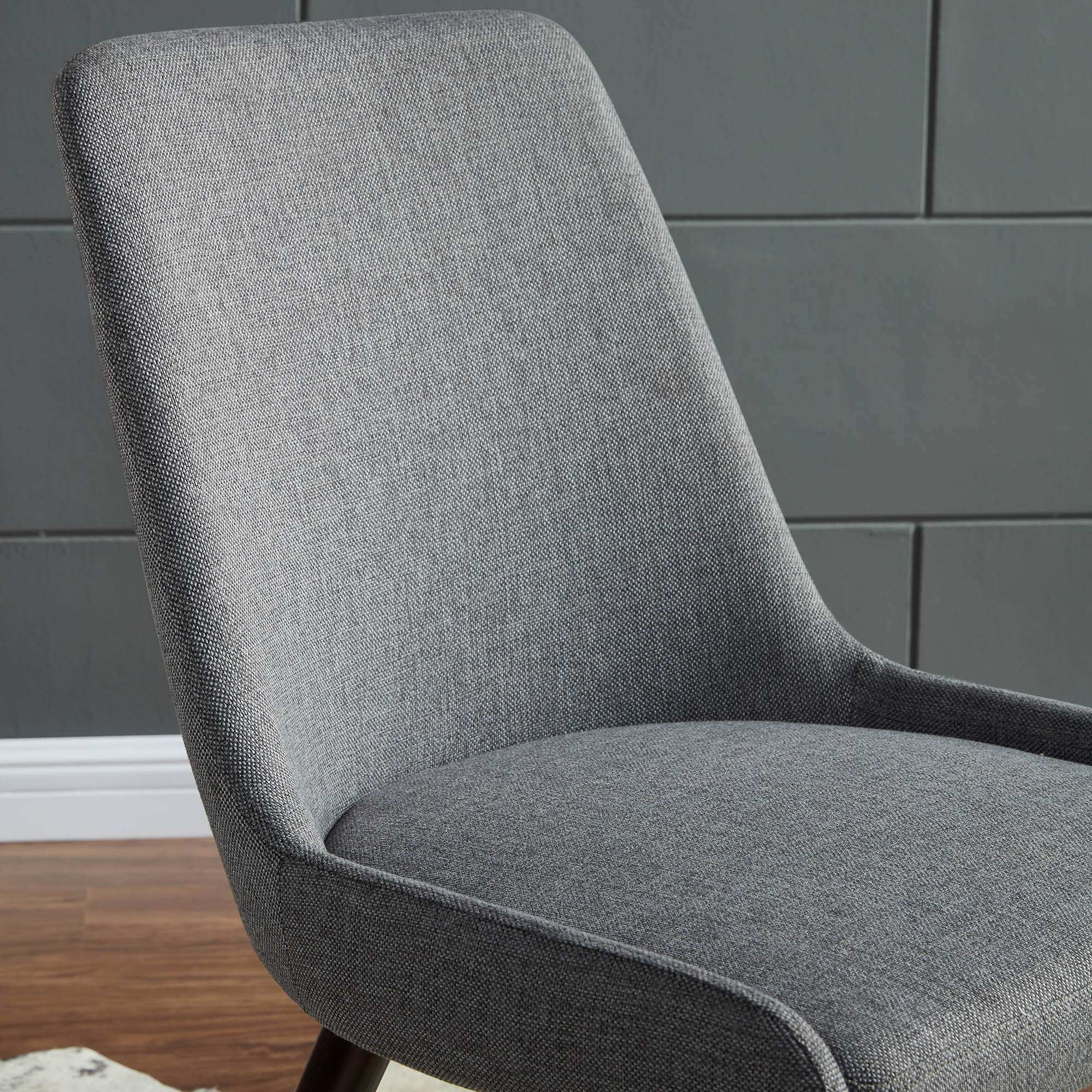 Mia Side Chair Dark Grey/Walnut Leg