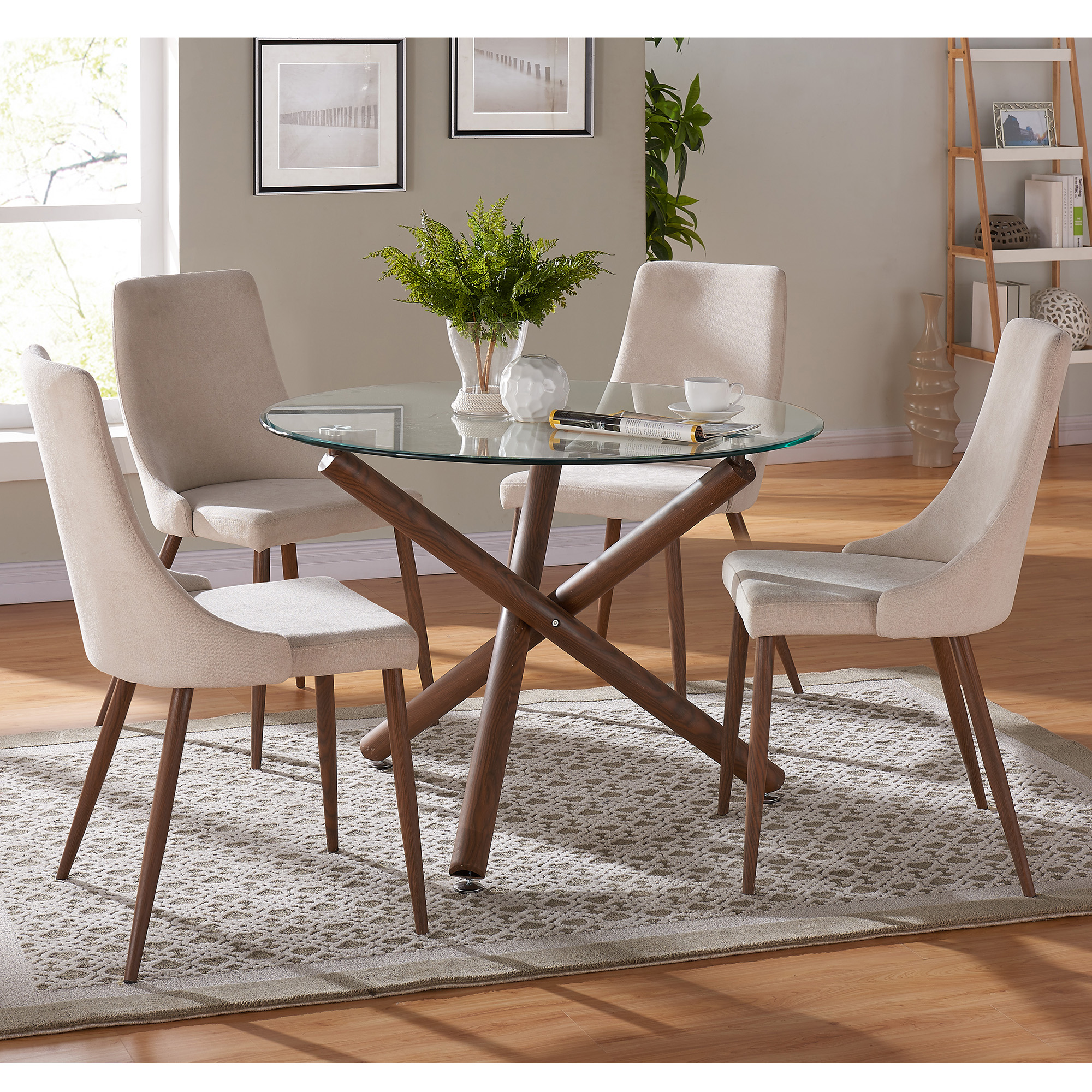 Rocca Round Dining Table in Walnut