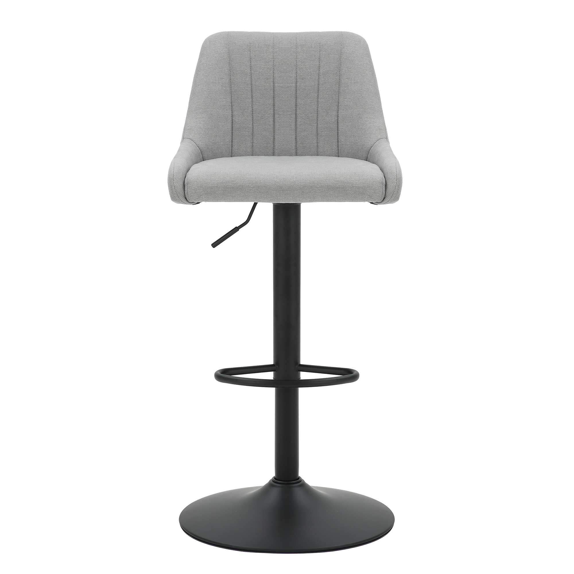 Kron Adjustable Height AirLift Swivel Stool, set of 2, in Grey Fabric