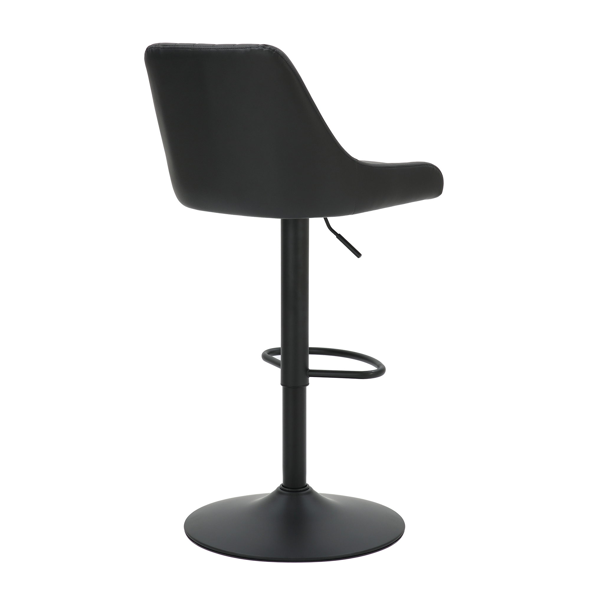 Kron Adjustable Height AirLift Swivel Stool, set of 2, in Black Faux