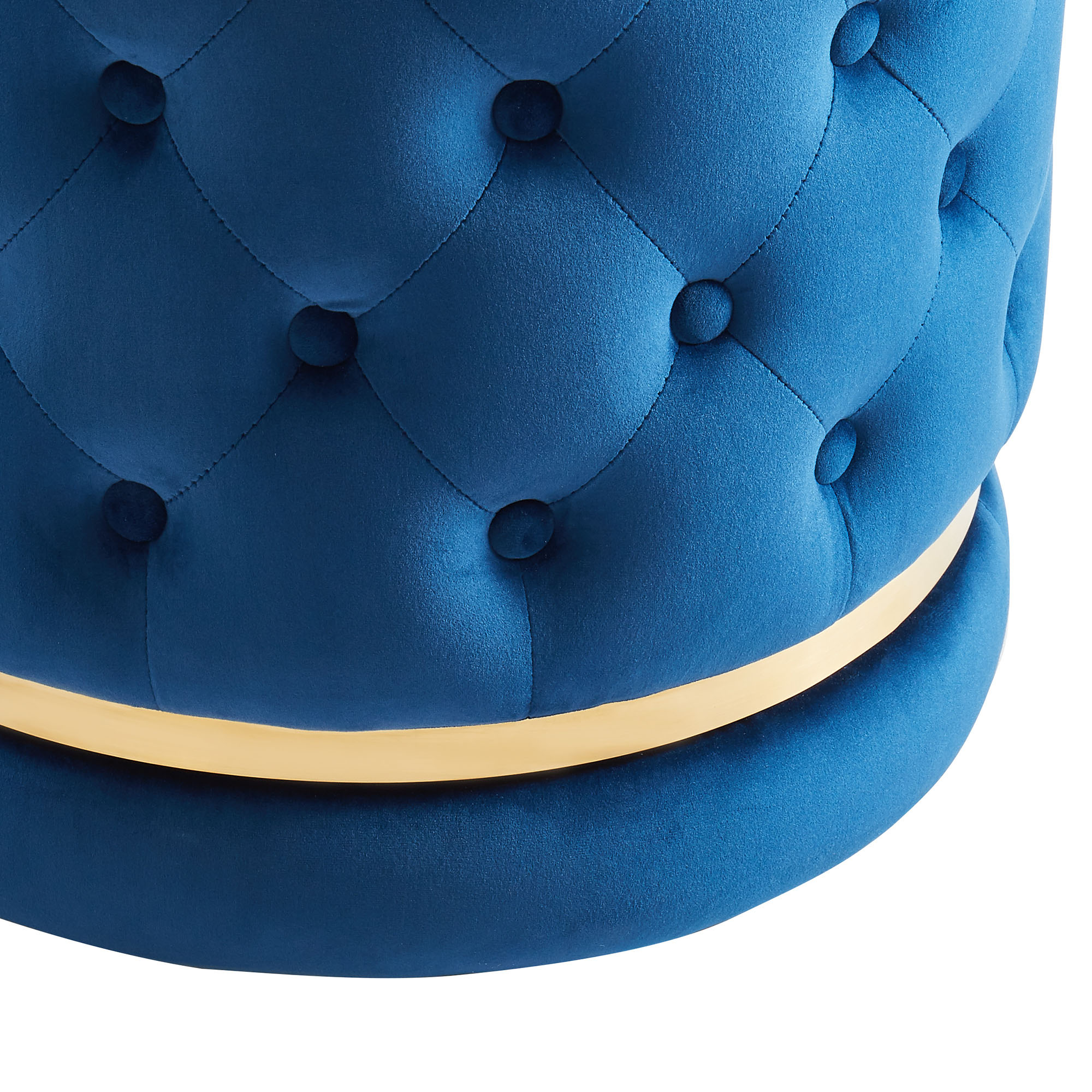 Delilah Round Ottoman Blue/Gold