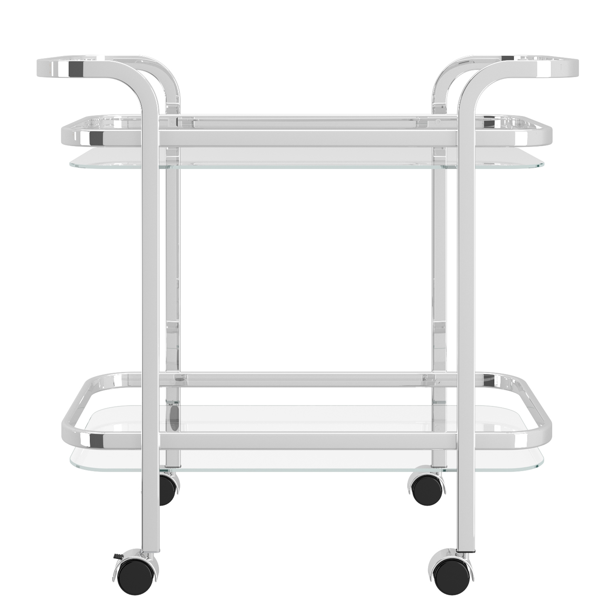 Zedd-2-Tier Bar Cart-Chrome
